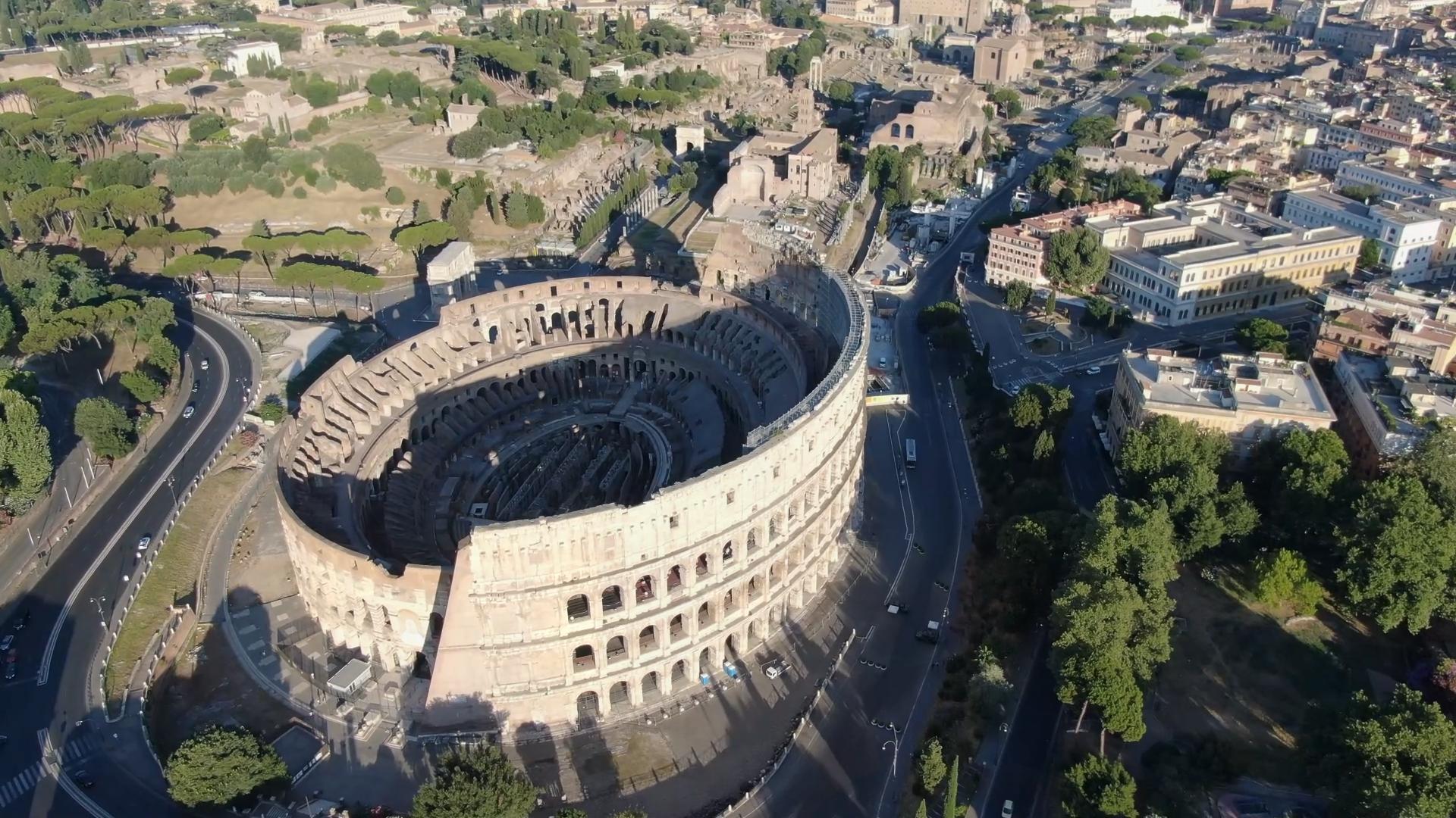 Aerial view of a cultural site captured by a drone, showing spectacular details and unique perspectives.